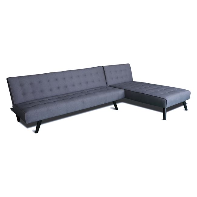 Καναπές κρεβάτι γωνία από ύφασμα σε χρώμα γκρι 253x166x73