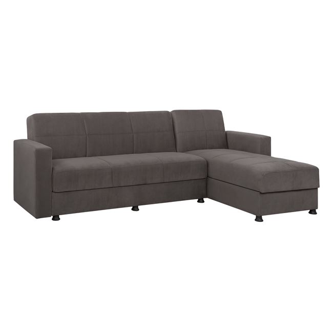 Καναπές “DIMOS” γωνιακός από ύφασμα σε χρώμα γκρι 250x150x80