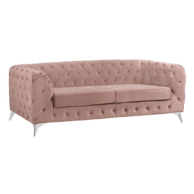 Καναπές «CHESTERFIELD» τριθέσιος από ύφασμα σε χρώμα σάπιο μήλο 224x88x74