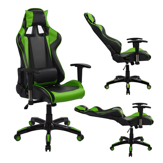 Πολυθρόνα διευθυντή “GAMING” από PU σε χρώμα μαύρο/πράσινο 67x70x134