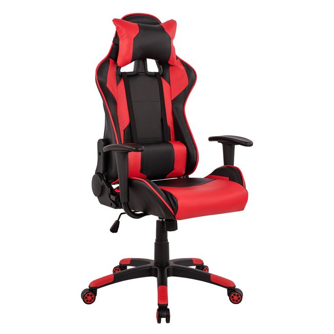 Πολυθρόνα γραφείου “GAMING” από PU σε χρώμα μαύρο/κόκκινο 64,5x70x130