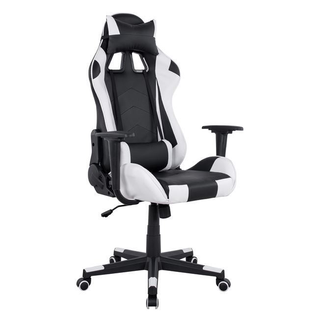 Πολυθρόνα “GAMING” από PU σε χρώμα μαύρο/λευκό 68x67x130