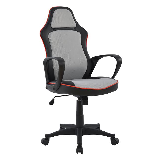Πολυθρόνα διευθυντή “GAMING SPEED” από PU/ύφασμα σε χρώμα μαύρο/γκρι 60x59x115