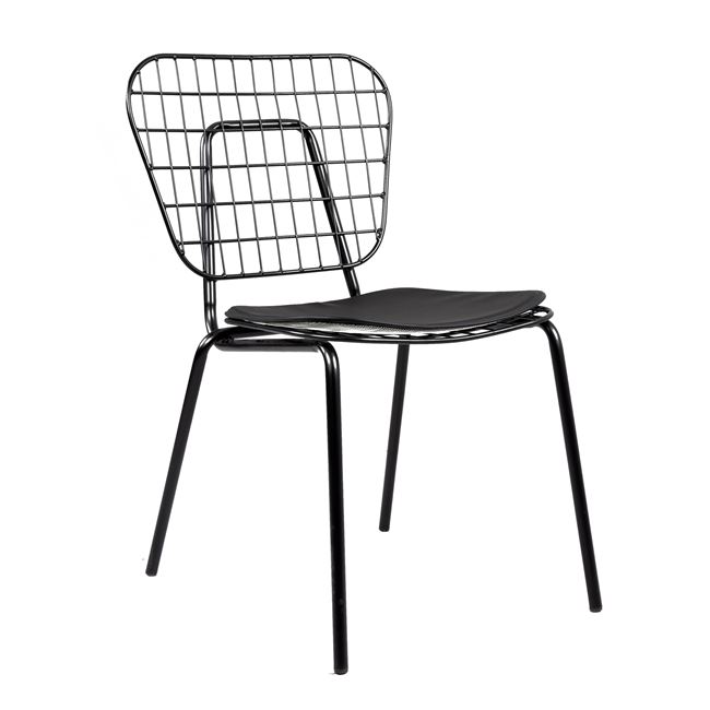 Καρέκλα «GREYSON» από μέταλλο/PU σε χρώμα μαύρο 53x55x79