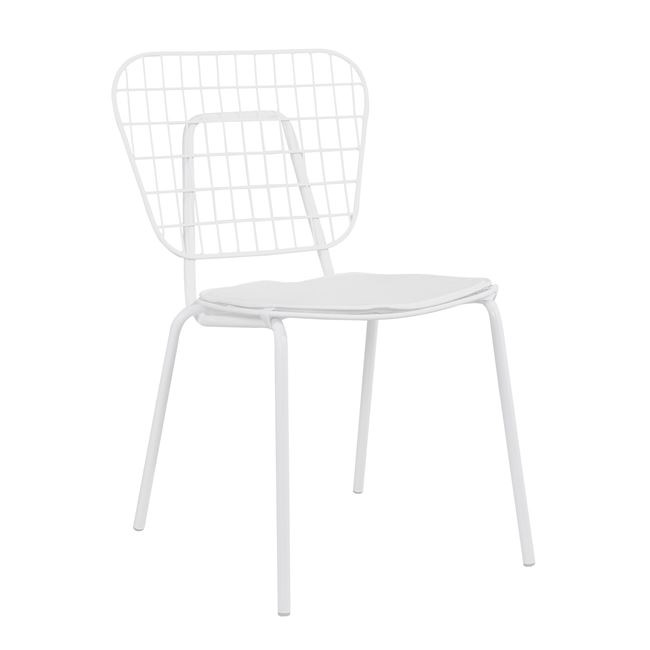 Καρέκλα «GREYSON» από μέταλλο/PU σε χρώμα λευκό 53x55x79