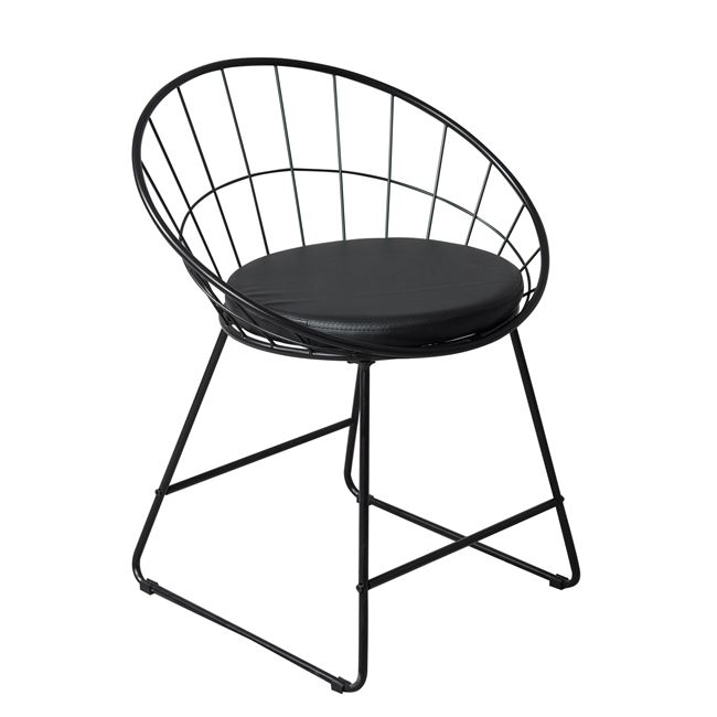 Καρέκλα «MASON» από μέταλλο/PU σε χρώμα μαύρο 58x51x72