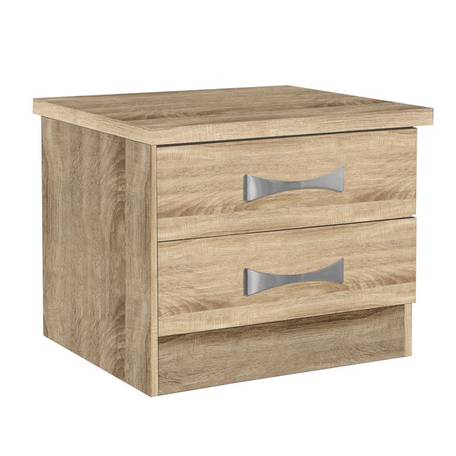 Κομοδίνο με 2 συρτάρια σε σονόμα χρώμα 48x40x39,2