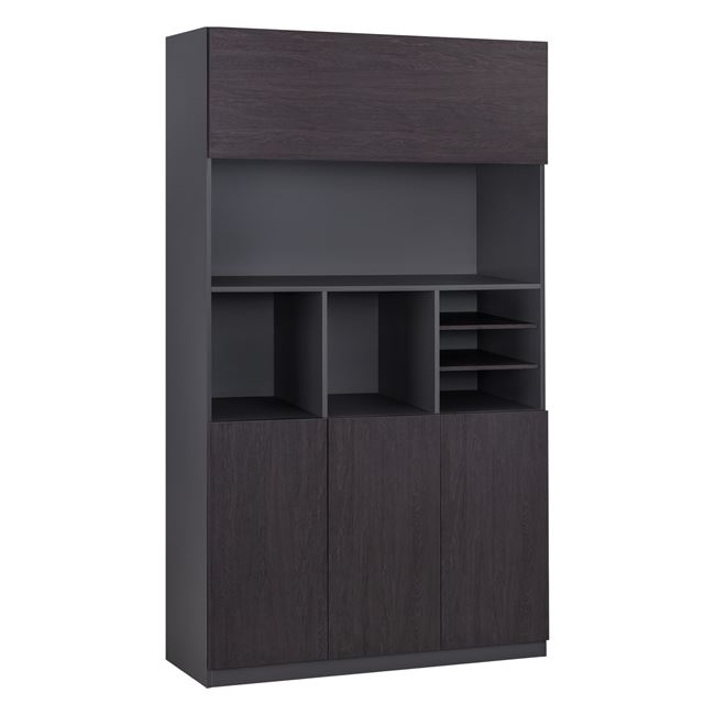 Βιβλιοθήκη γραφείου επαγγελματική “ROSEWOOD” σε χρώμα γκρι/βέγγε 120x40x200
