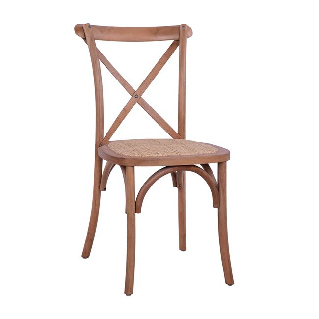 Καρέκλα χιαστί “OWEN” ξύλινη σε χρώμα μελί 45×55,5×90