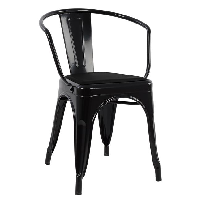 Πολυθρόνα “MELITA” μεταλλική/PU σε χρώμα μαύρο 52x49x72