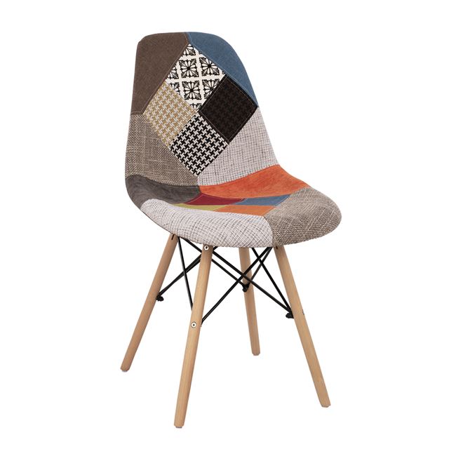 Καρέκλα «COSY» ξύλο/ύφασμα σε χρώμα πολύχρωμο 43x50x86