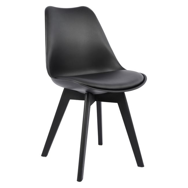 Καρέκλα “VEGAS” από PP/PU σε χρώμα μαύρο 48x56x82
