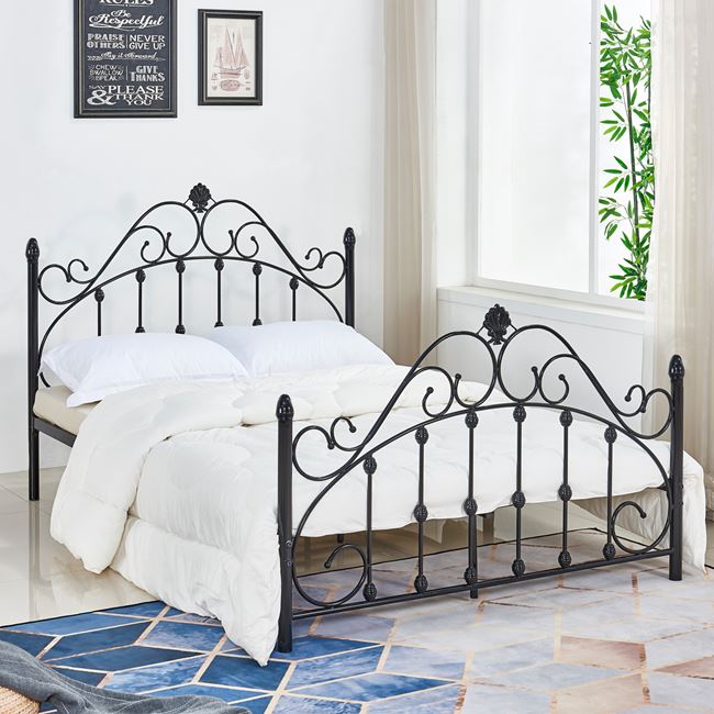 Κρεβάτι διπλό μεταλλικό σε χρώμα μαύρο 155x210x105