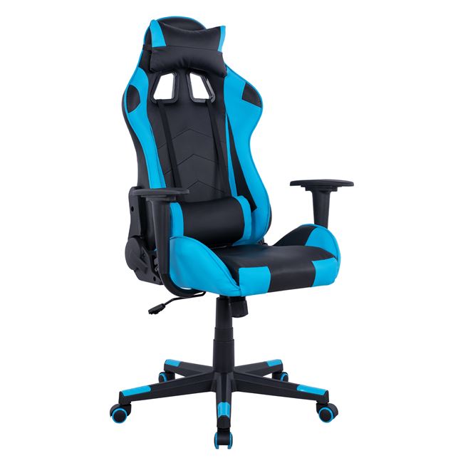 Πολυθρόνα εργασίας “GAMING” από PU σε χρώμα μαύρο/γαλάζιο 68x67x130