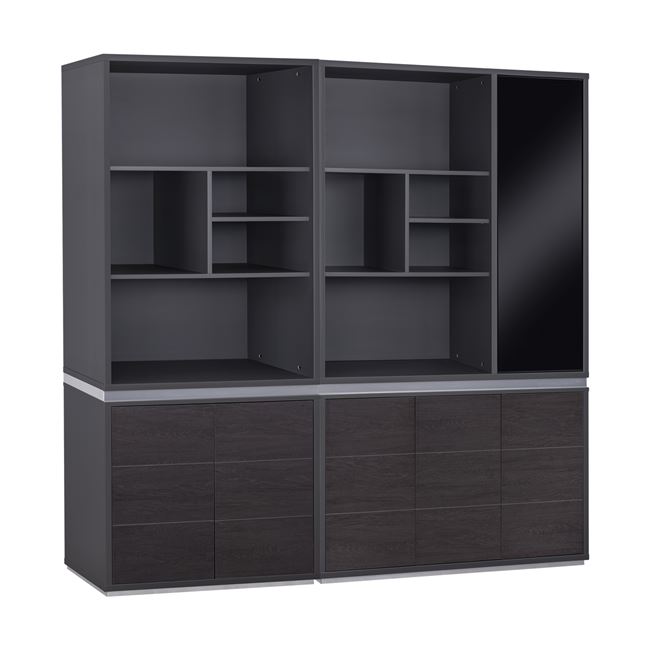 Βιβλιοθήκη γραφείου “ROSEWOOD” 2 τεμαχίων σε χρώμα βέγγε 201,5x40x200