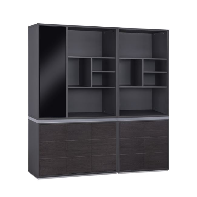 Βιβλιοθήκη γραφείου “ROSEWOOD” 2 τεμαχίων σε χρώμα βέγγε 201,5x40x200