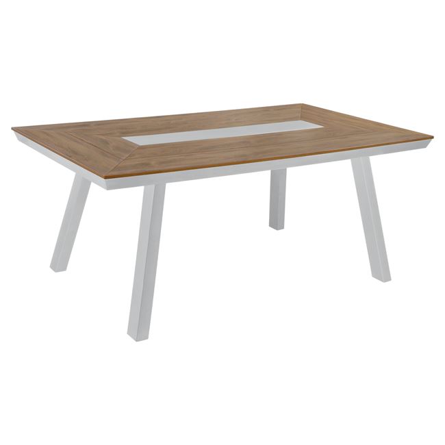 Τραπέζι αλουμινίου με POLYWOOD σε χρώμα λευκό 200x94x75