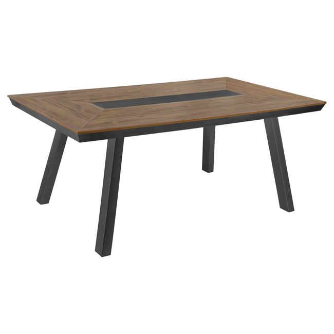 Τραπέζι αλουμινίου με POLYWOOD σε χρώμα γκρι 200x94x75