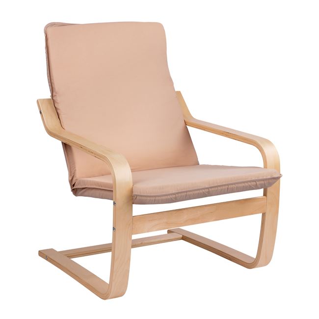 Πολυθρόνα “RELAX” από ύφασμα σε χρώμα μπεζ 67x78x92