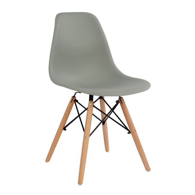 Καρέκλα “TWIST” από PP/ξύλο σε χρώμα γκρι 46,5x53x82