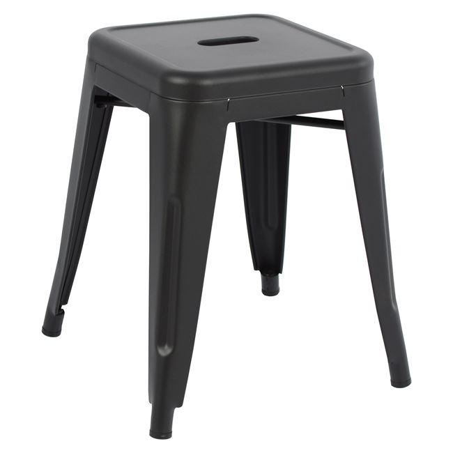 Σκαμπό “MELITA” μεταλλικό σε χρώμα μαύρο ματ 39x39x46