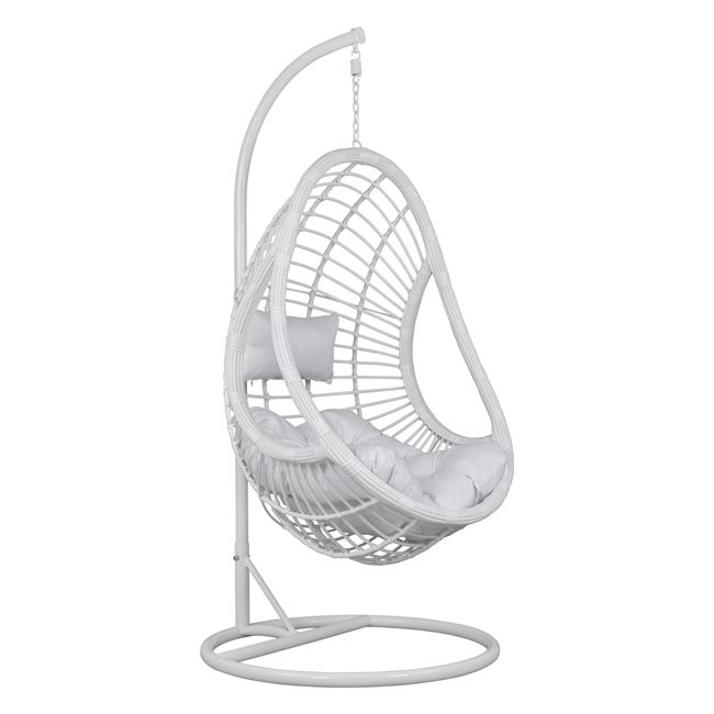 Κούνια “ΦΩΛΙΑ” από μέταλλο/wicker σε χρώμα λευκό Φ95×195