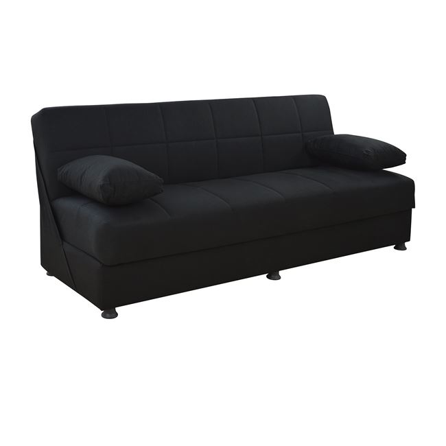 Καναπές κρεβάτι “EGE” τριθέσιος από ύφασμα σε χρώμα μαύρο 192x74x82