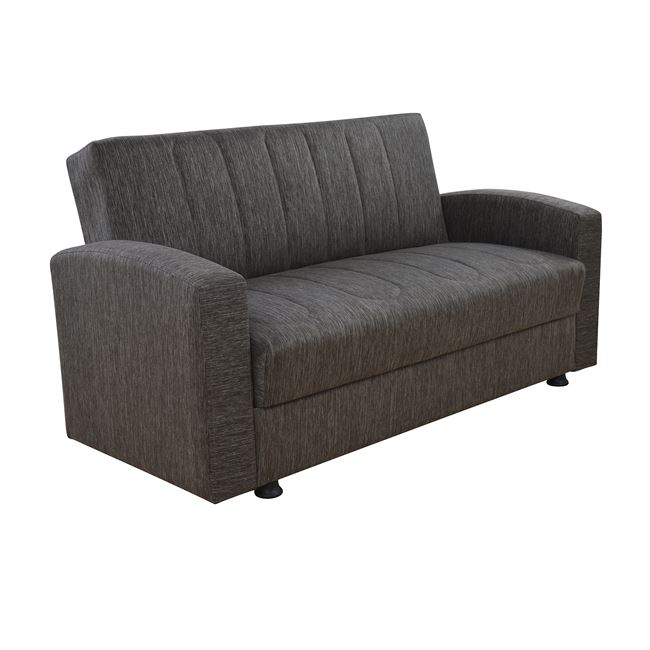 Καναπές κρεβάτι "DIMOS" διθέσιος από ύφασμα σε χρώμα καφέ 157x77x83