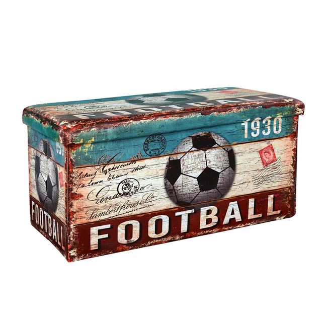 Σκαμπό “FOOTBALL” με αποθηκευτικό χώρο από PU πολύχρωμο 80x40x40