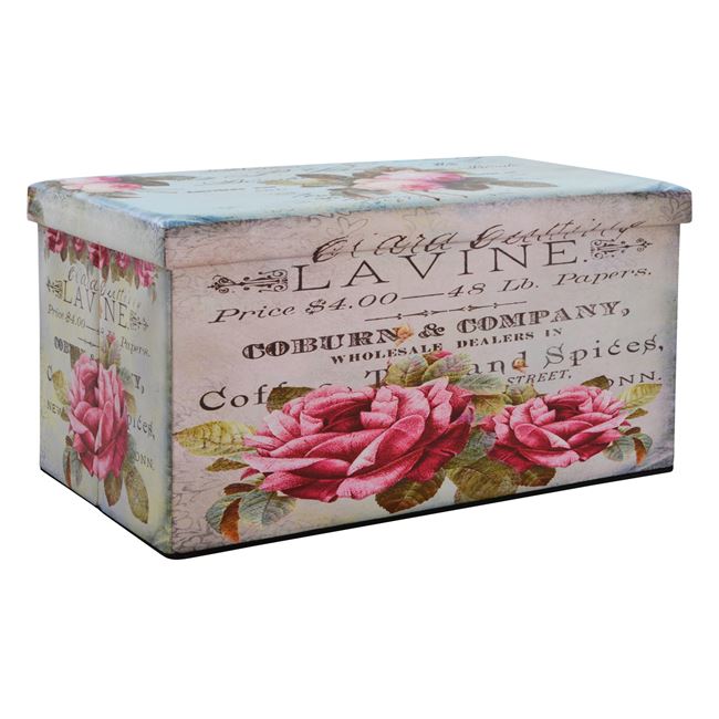 Σκαμπό “ROSE” με αποθηκευτικό χώρο από PU πολύχρωμο 80x40x40