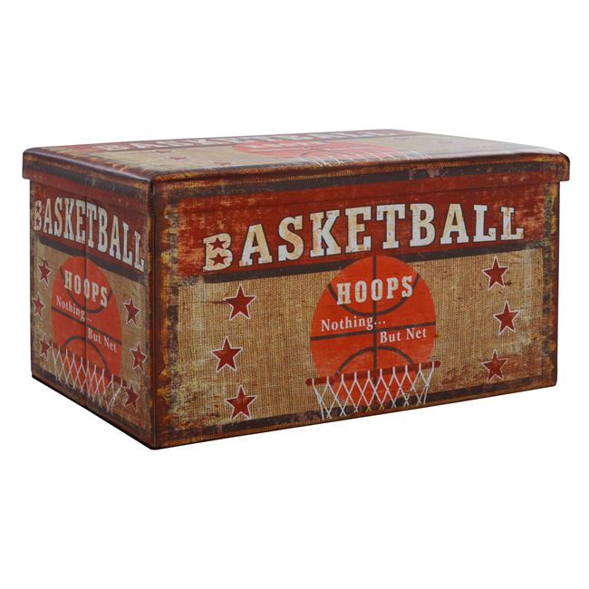 Σκαμπό “BASKETBALL” με αποθηκευτικό χώρο από PU πολύχρωμο 80x40x40