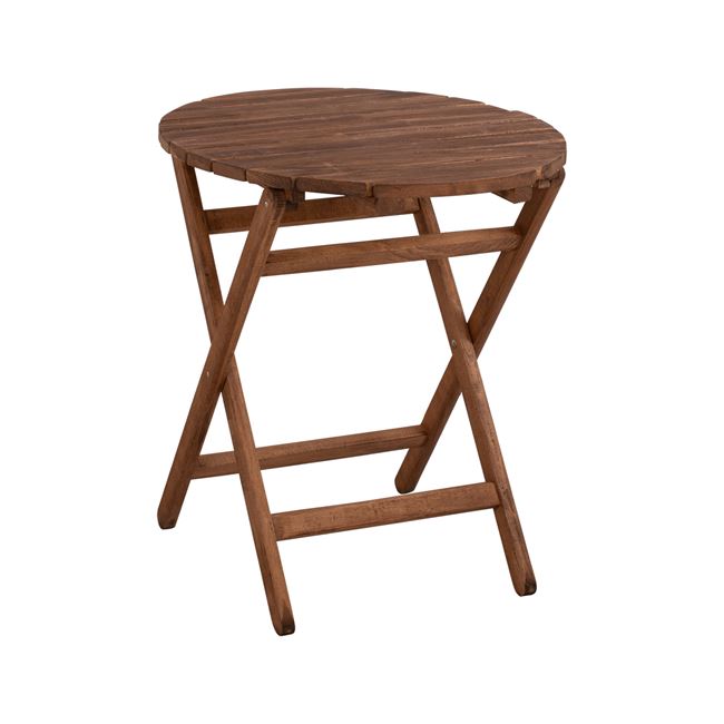 Τραπέζι “ΛΗΜΝΟΣ” πτυσσόμενο από ξύλο σε χρώμα καρυδί Φ70×76