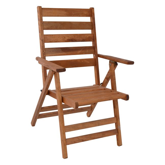 Πολυθρόνα “ΝΑΞΟΣ” πτυσσόμενη από ξύλο μασίφ σε χρώμα καρυδί 65x70x100