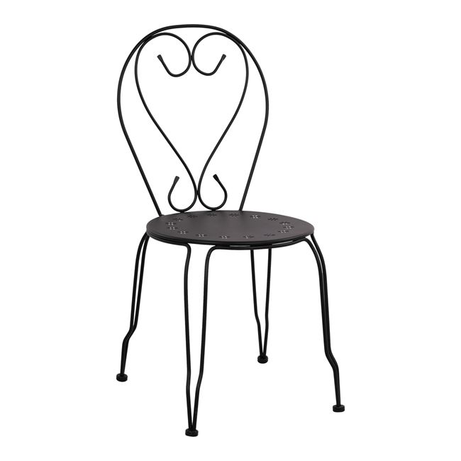 Καρέκλα “AMORE” μεταλλική σε μαύρη απόχρωση 42x48x90