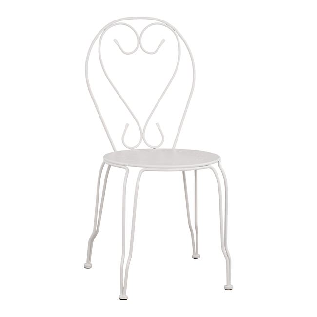 Καρέκλα “AMORE” μεταλλική σε λευκή απόχρωση 42x48x90