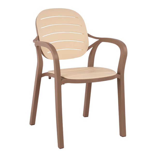 Πολυθρόνα πολυπροπυλενίου σε χρώμα cappuccino-μπεζ 57x57x83