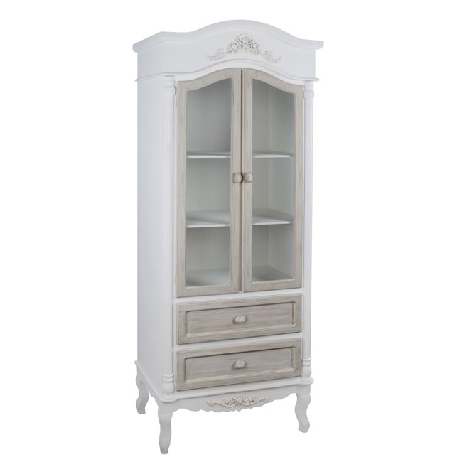 Βιτρίνα “MELODY” σε λευκή-γκρι πατίνα 75.50x39x190