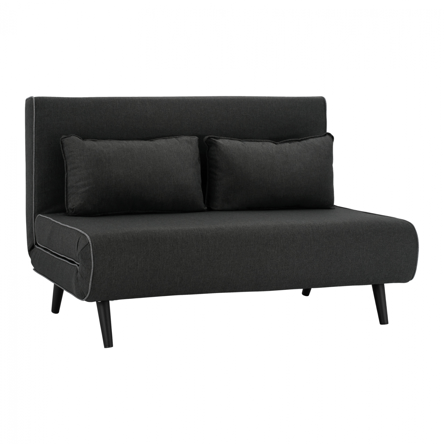 Καναπές κρεβάτι διθέσιος από ύφασμα/ξύλο σε χρώμα γκρι 140x86x86