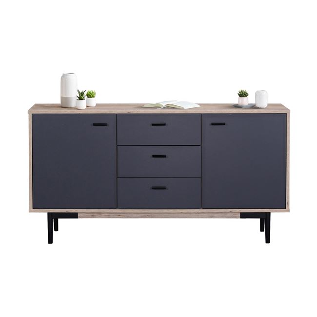 Μπουφές “MARGARIT” σε χρώμα φυσικό/μαύρο 150x39x78