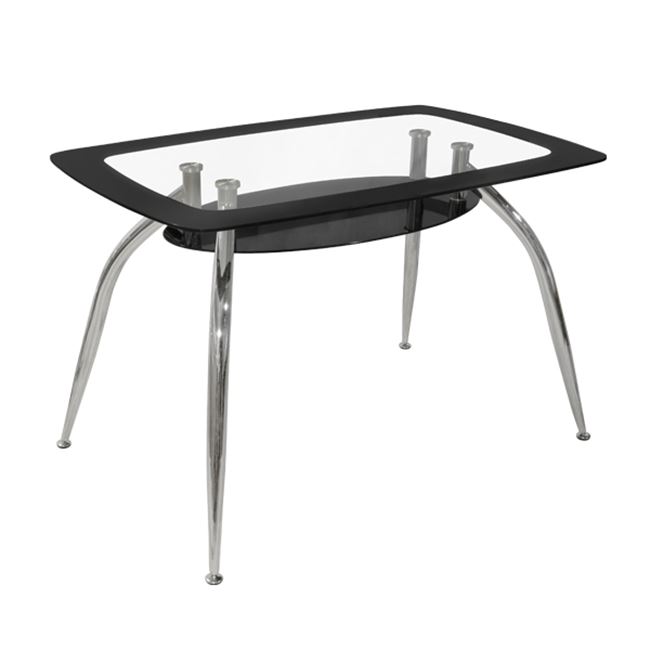 Τραπέζι “NORRIS” μεταλλικό/γυάλινο σε χρώμα ασημί/μαύρο 120x75x75
