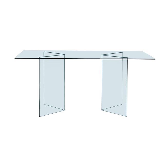 Τραπέζι τραπεζαρίας γυάλινο σε διάφανο χρώμα 180x90x78