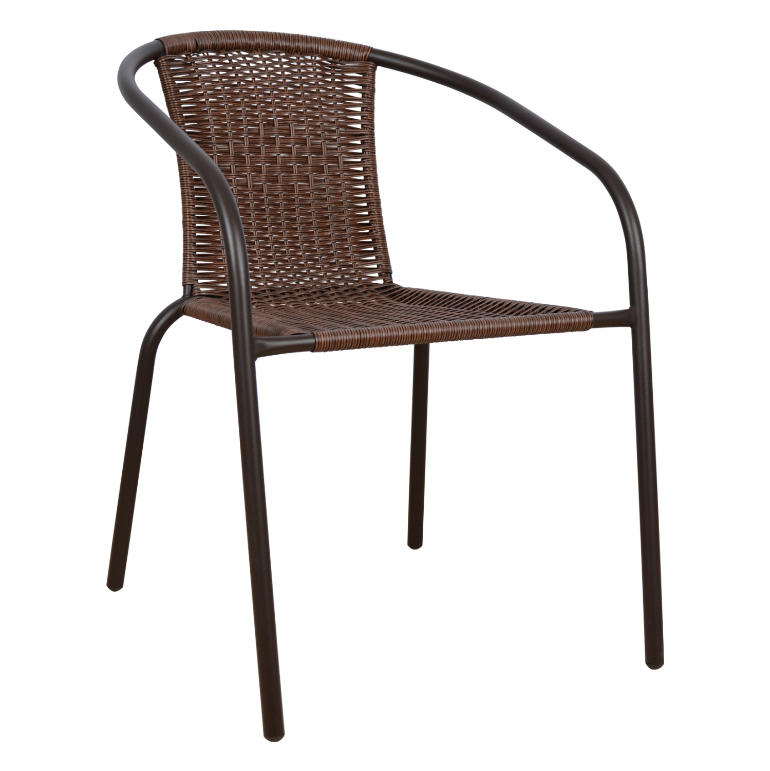 Πολυθρόνα “CAMEL” από μέταλλο/wicker σε χρώμα καφέ 53x58x76