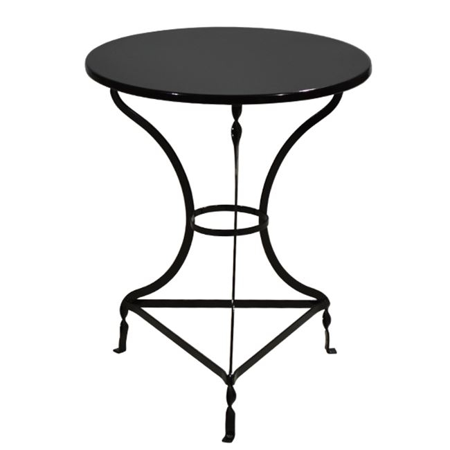 Τραπέζι παραδοσιακό από λαμαρίνα σε μαύρο χρώμα Φ60×73