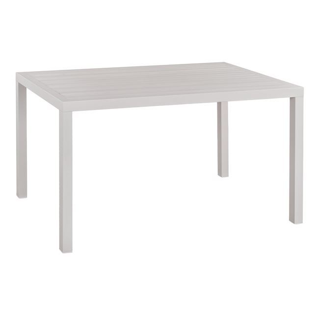 Τραπέζι εξωτερικού χώρου από αλουμίνιο σε λευκό χρώμα 140x80x75,5