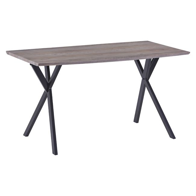 Τραπέζι "ALARICK" από mdf/μέταλλο σε χρώμα φυσικό/μαύρο 140x80x75