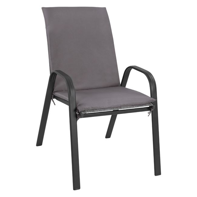 Πολυθρόνα “LEON” από μέταλλο/ύφασμα σε γκρι χρώμα 54x70x93