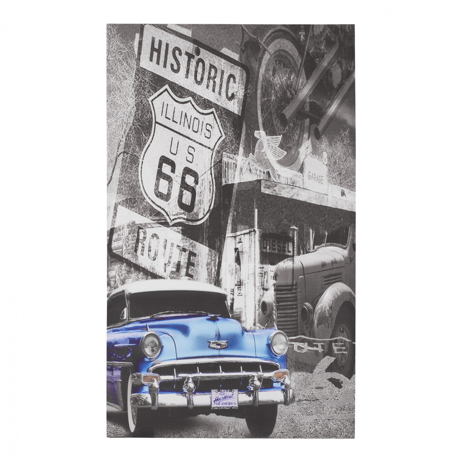 Πίνακας “ROUTE 66 CAR” από καμβά πολύχρωμος 70×120