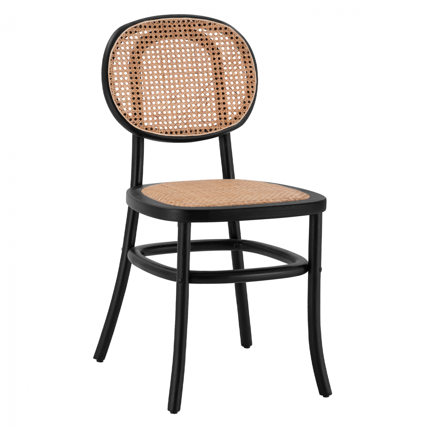 Καρέκλα “PENNY” από ξύλο rattan σε φυσικό/μαύρο χρώμα 44x51x87