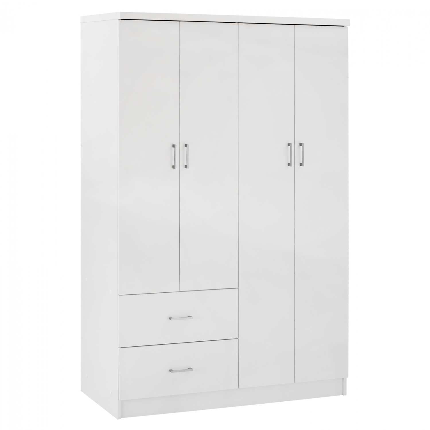 Ντουλάπα τετράφυλλη σε λευκό χρώμα 120×42.5×180.5