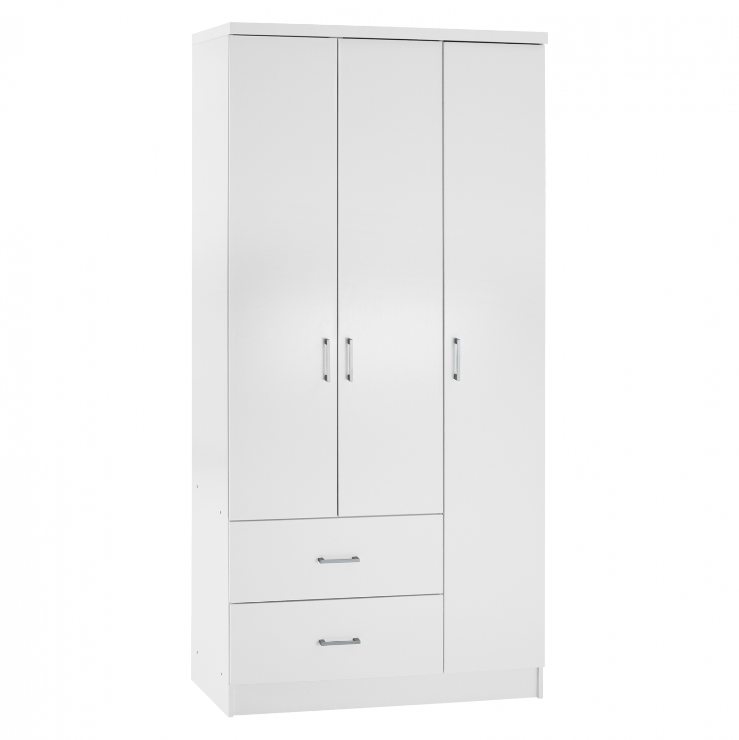 Ντουλάπα τρίφυλλη σε λευκό χρώμα 89×42.5×181